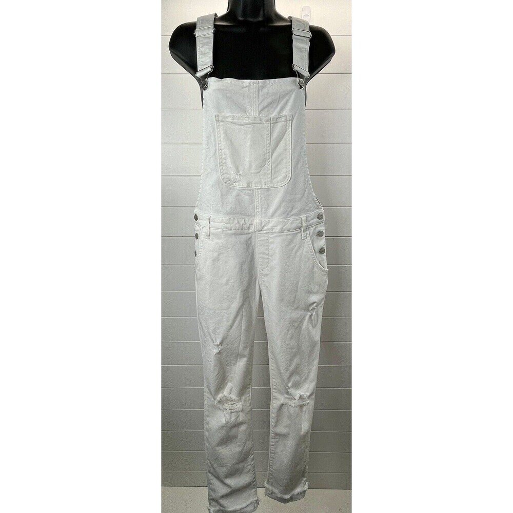 2929 Mavi Overalls Edera Ripped White Womens Small Beach Boho Cowgirl - Picture 6 of 15